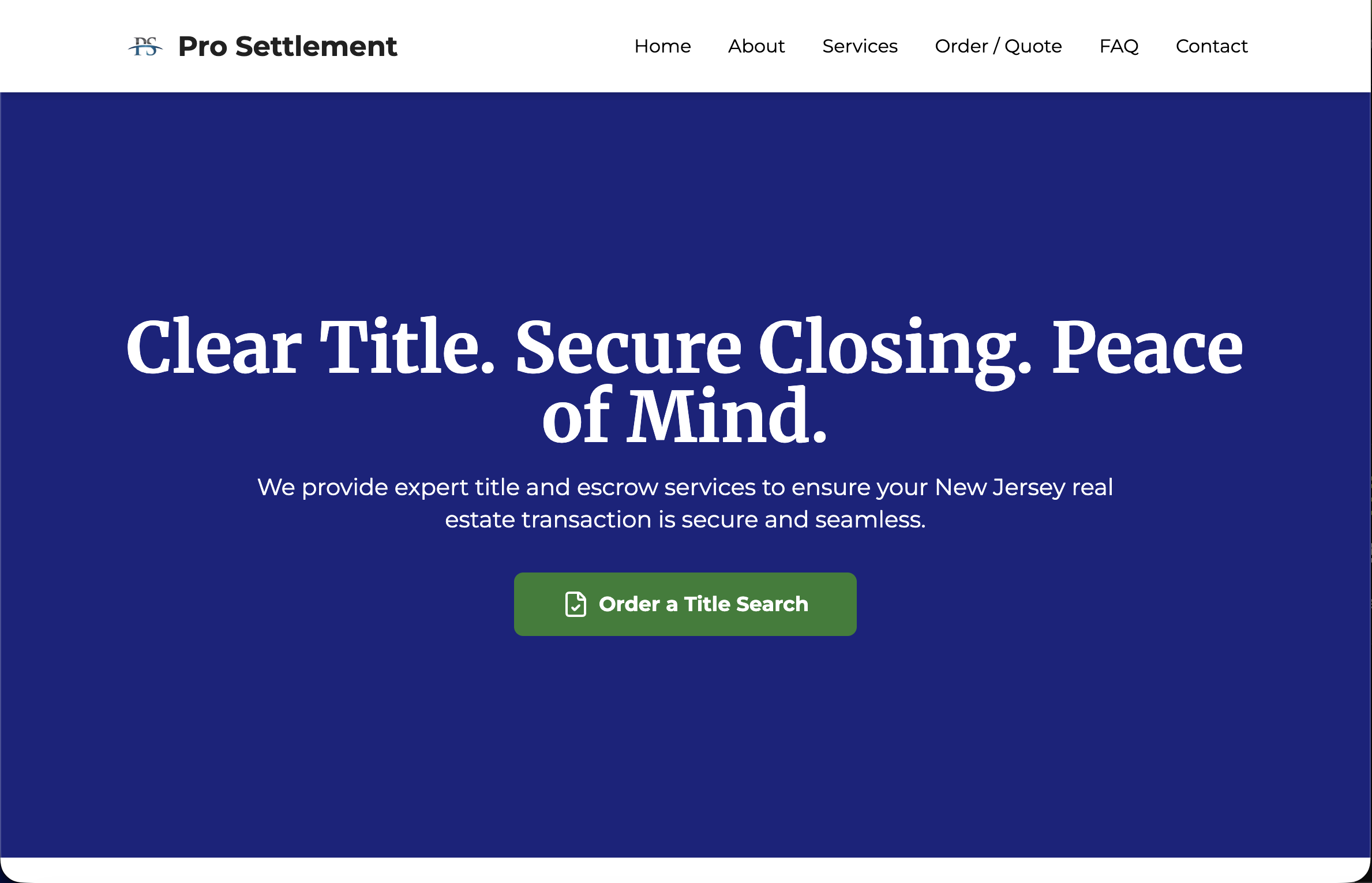 Pro Settlement project screenshot